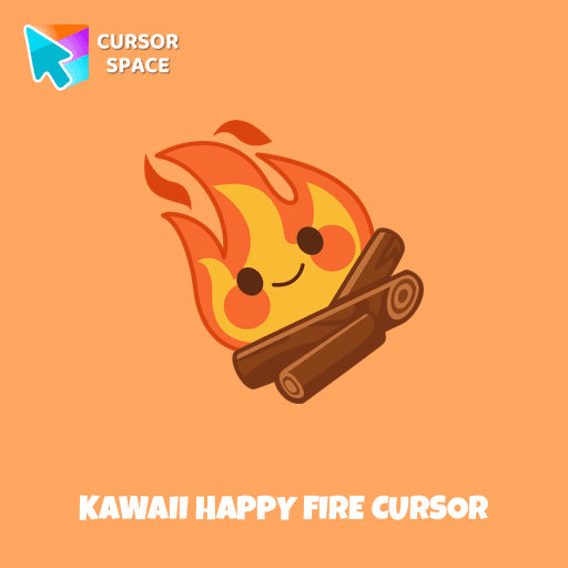 Kawaii Happy Fire cursor arrow cursor