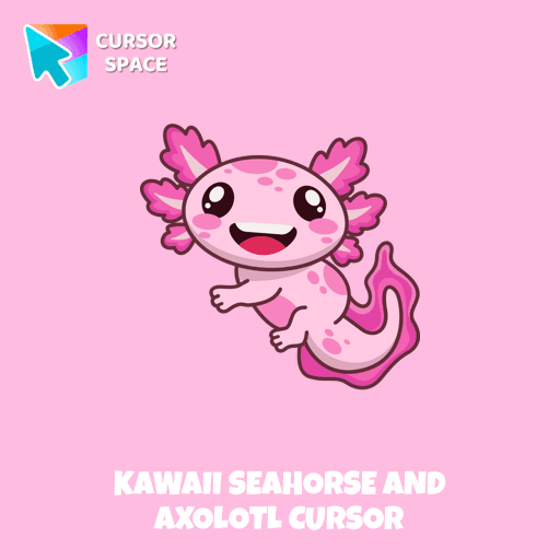 Kawaii Seahorse and Axolotl cursor pointer cursor