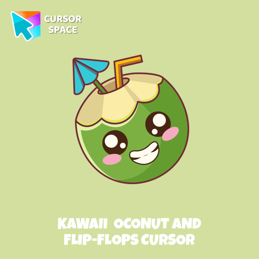 Kawaii Сoconut and Flip-Flops cursor arrow cursor